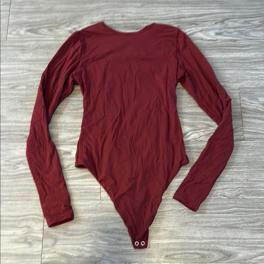 Auden Deep Red Long Sleeve Bodysuit